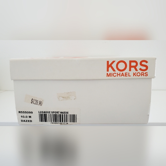 Michael Kors leather loafer wedges in luggage suede 10m - Picture 8 of 9